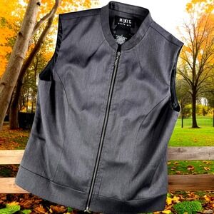 Mixit Metro Mix Vest Women 4 Charcoal Full Zip Career Casual Resort Golf‎